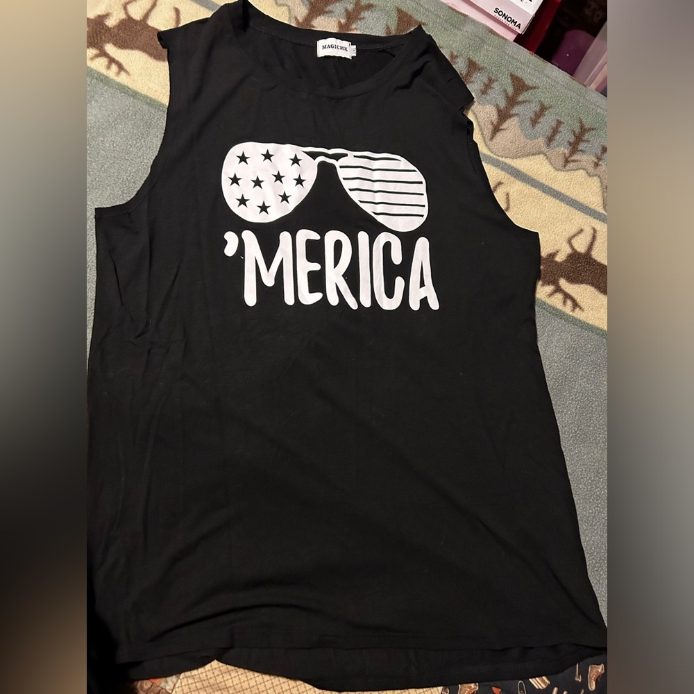 Ladies “Merica!” sleeveless shirt xl